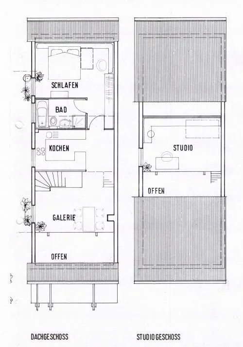Grundriss Dachgeschoss und Studio