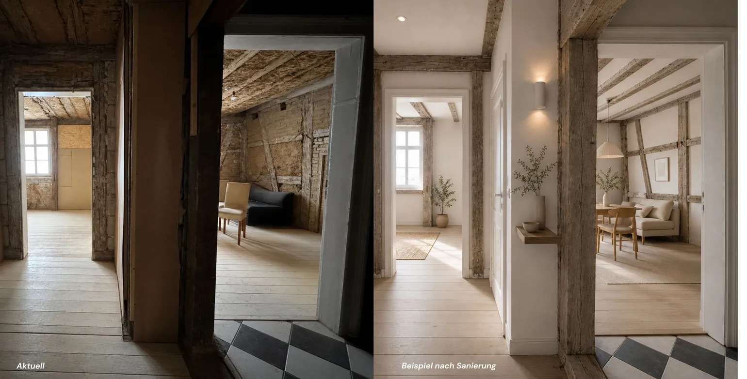 Raumteilung OG - aktuell/visualisiert